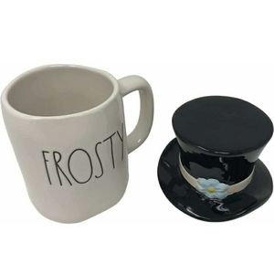 Rae Dunn Frosty Mug with Top Hat Lid Ceramic Frosty the Snowman